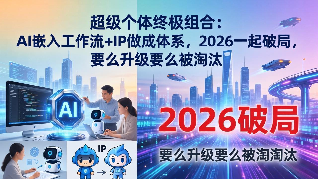 超级个体终极组合：AI嵌入工作流+IP做成体系，2026一起破局，要么升级要么被淘汰| 副业网