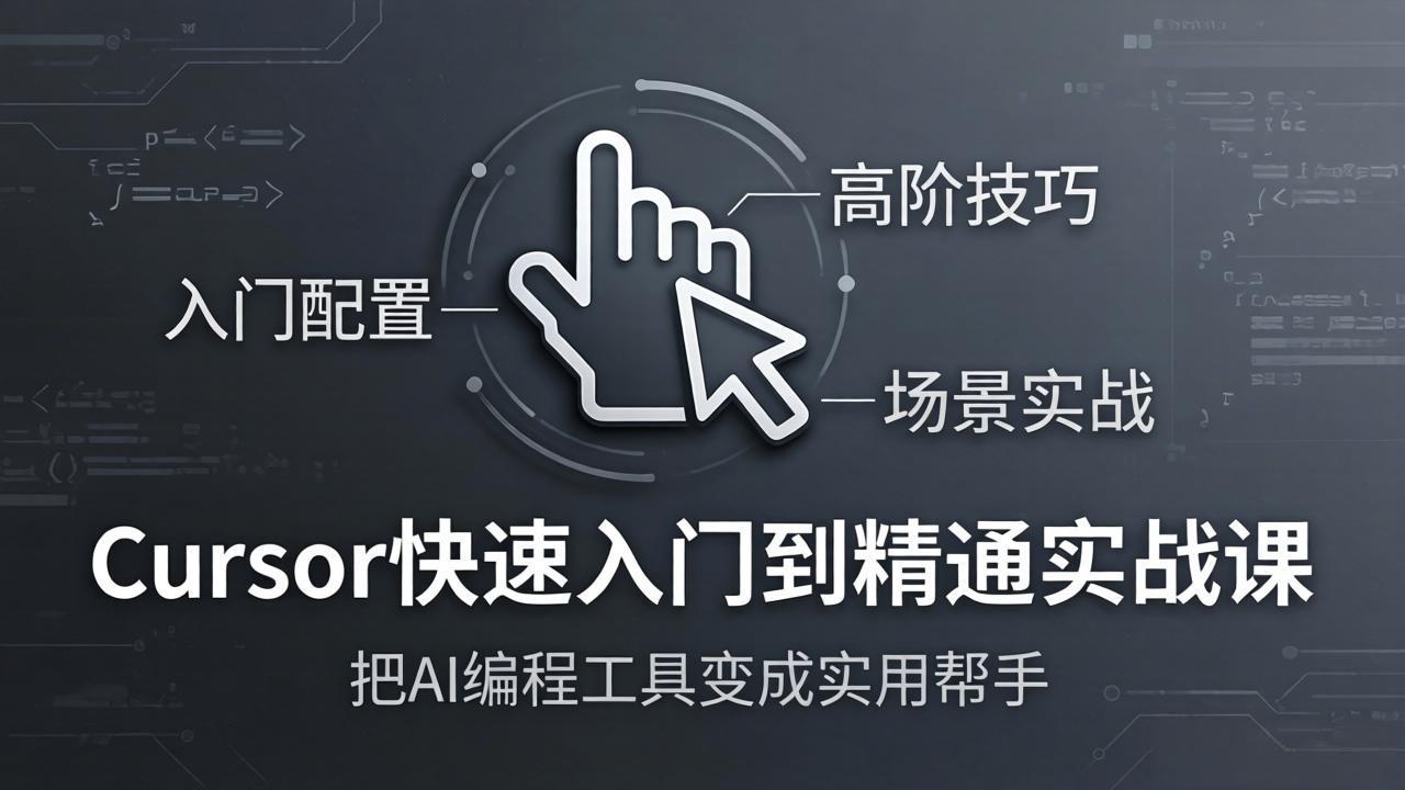 Cursor快速入门到精通实战课：入门配置+高阶技巧+场景实战，把AI编程工具变成实用帮手| 副业网