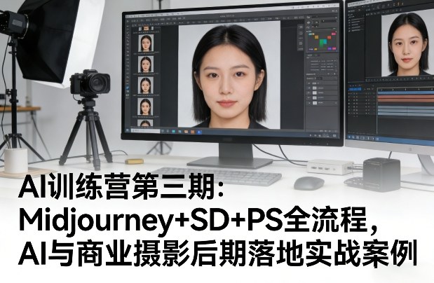 AI训练营第三期：Midjourney+SD+PS全流程，AI与商业摄影后期落地实战案例| 副业网