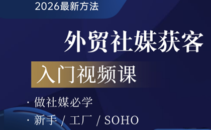 2026外贸社媒获客入门课| 副业网