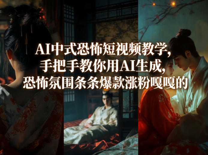AI中式恐怖短视频教学，手把手教你用AI生成，恐怖氛围条条爆款涨粉嘎嘎的| 副业网