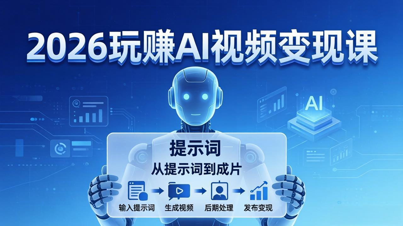 2026玩赚AI视频变现课：掌握 AI 视频全流程技能，从提示词到成片高效产出| 副业网
