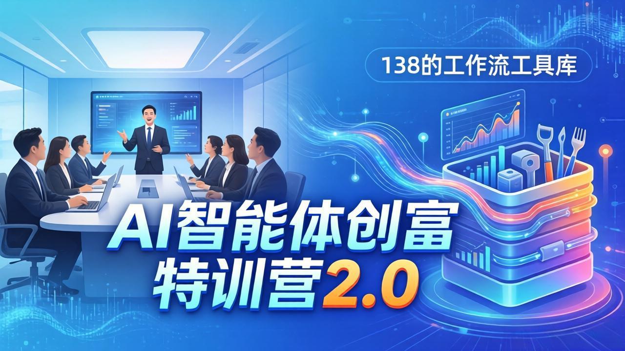 AI智能体创富训练营2.0：3天闭门直播+视频课+工具库，从0到1搭建智能体附138个工作流| 副业网