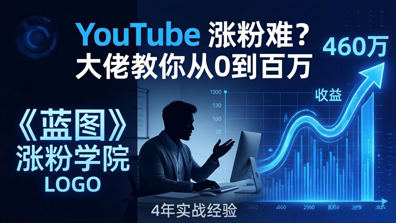 YouTube 涨粉难？《蓝图涨粉学院》：4 年赚 460 万的大佬教策略，从0到百万有路径！| 副业网