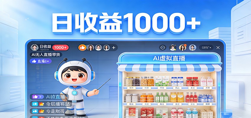 不用露脸不用说话，24小时自动卖货赚钱，全天自动直播，收益看得见| 副业网
