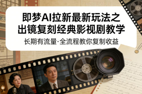 即梦AI拉新最新玩法之出镜复刻经典影视剧教学，长期有流量，全流程教你复制收益| 副业网