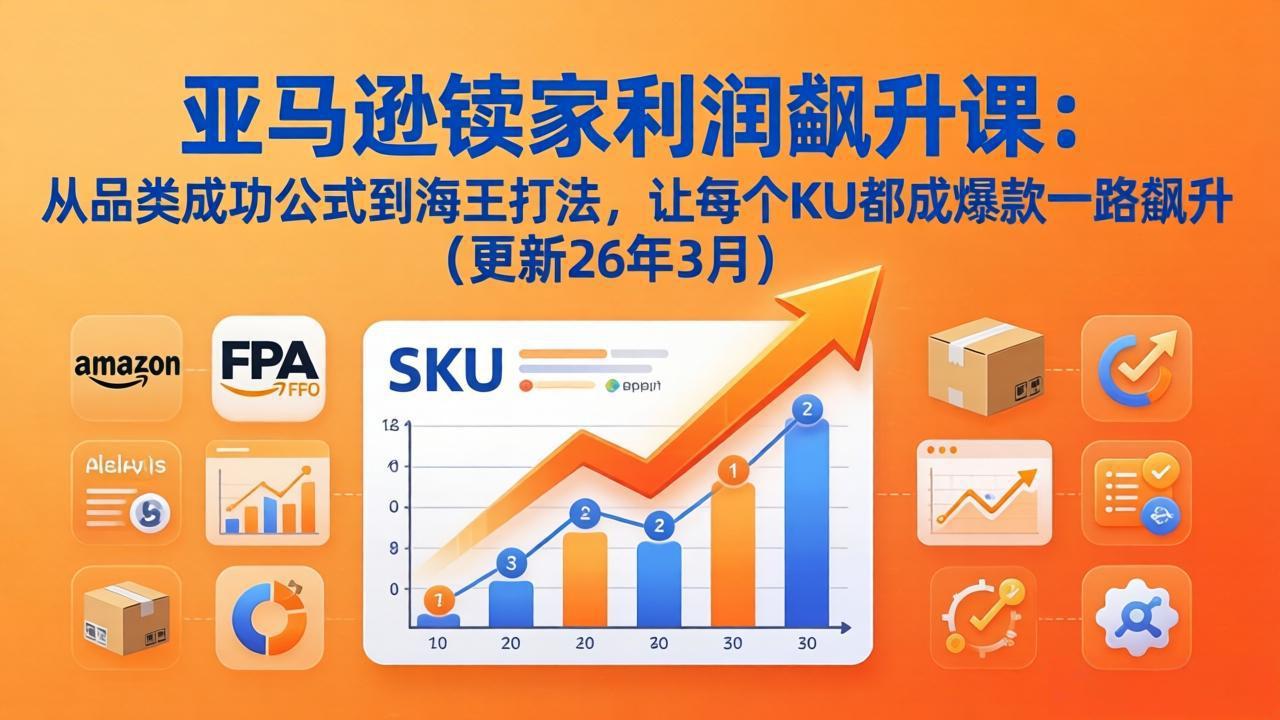 亚马逊卖家利润飙升课：从品类成功公式到海王打法，让每个SKU都成爆款一路飙升(更新26年3月| 副业网