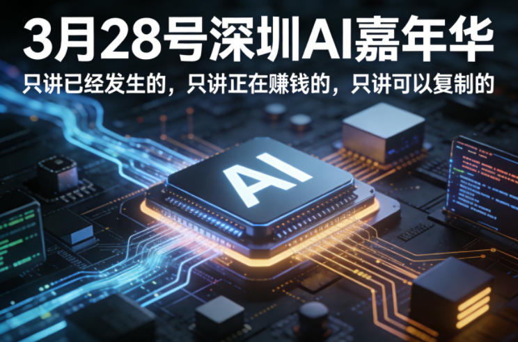 3月28号深圳AI嘉年华，只讲已经发生的，只讲正在賺钱的，只讲可以复制的| 副业网