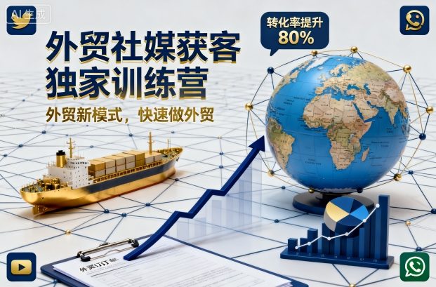 外贸社媒获客独家训练营，外贸新模式，快速做外贸(更新26年3月)| 副业网