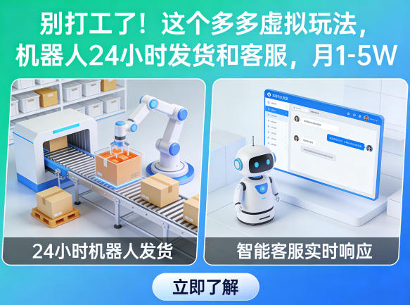 别打工了！这个多多虚拟玩法，机器人24小时发货和客服，月1-5W【揭秘】| 副业网