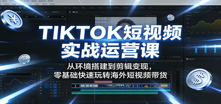 TIKTOK短视频实战运营课：从环境搭建到剪辑变现，零基础快速玩转海外短视频带货| 副业网