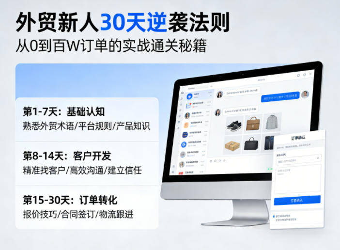 外贸新人30天逆袭法则，教你从0到百W订单的实战通关秘籍| 副业网