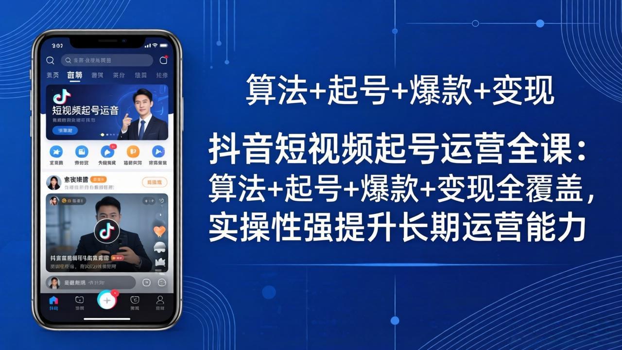 抖音短视频起号运营全课：算法+起号+爆款+变现全覆盖，实操性强提升长期运营能力| 网创圈