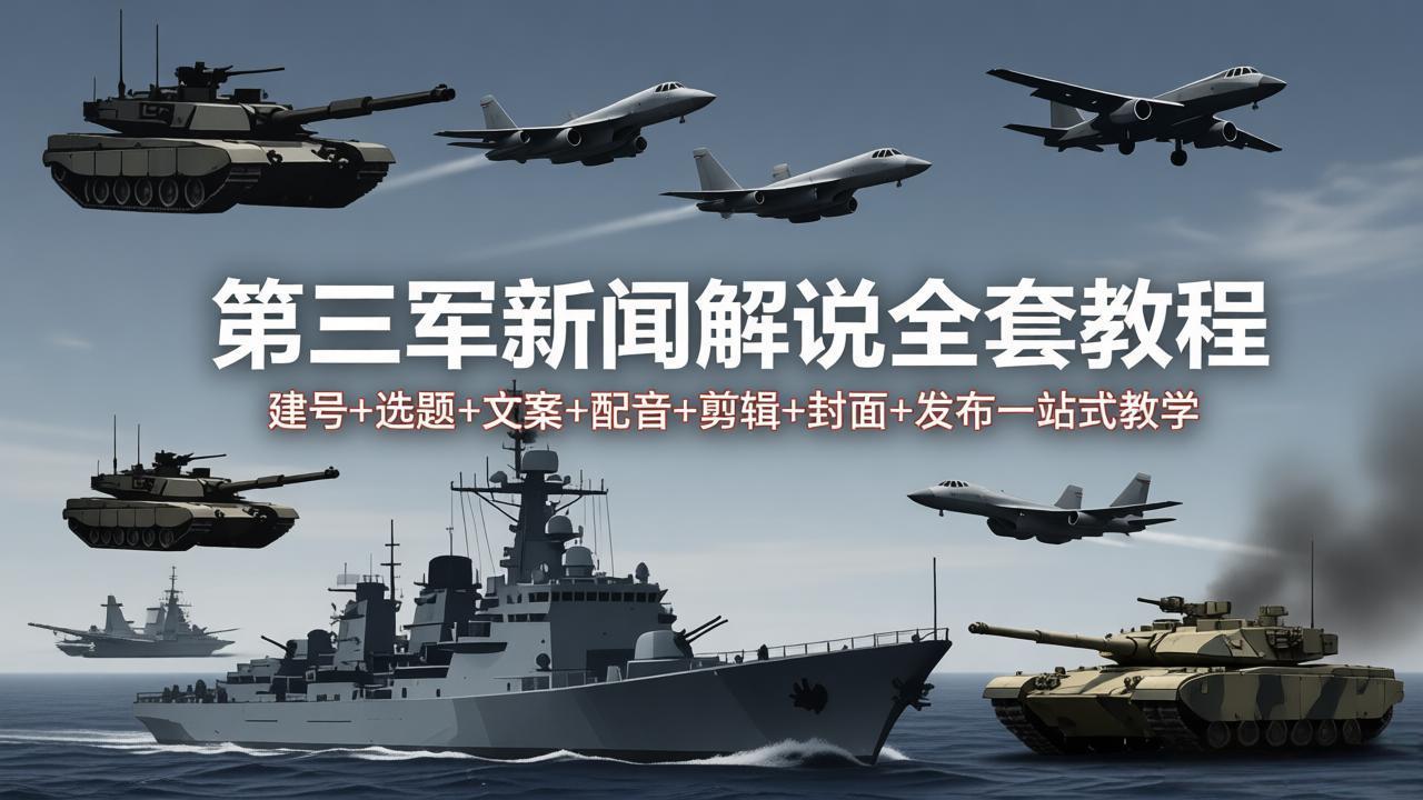 第三军迷新闻解说全套教程：建号+选题+文案+配音+剪辑+封面+发布一站式教学| 网创圈