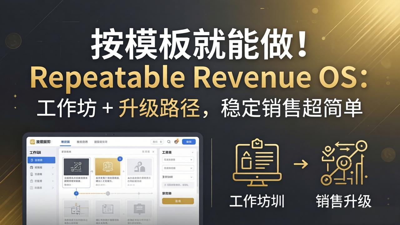 按模板就能做！Repeatable Revenue OS：工作坊 + 升级路径，稳定销售超简单| 网创圈