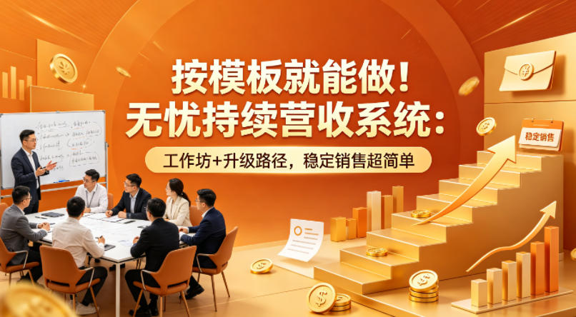 按模板就能做！无忧持续营收系统：工作坊+升级路径，稳定销售超简单【原创双语字幕】| 网创圈