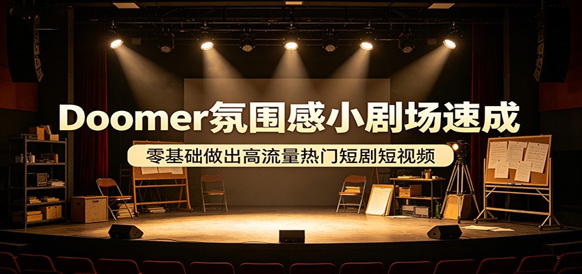 Doomer氛围感小剧场速成，零基础做出高流量热门短剧短视频| 网创圈