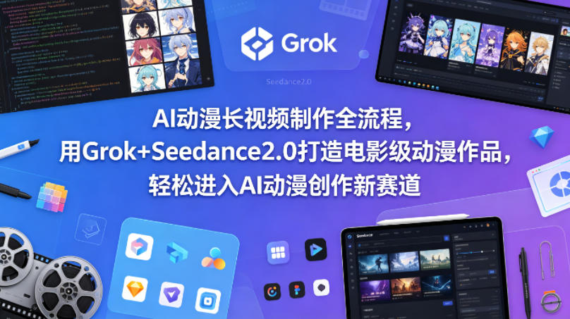 AI动漫长视频制作全流程，用Grok+Seedance2.0打造电影级动漫作品，轻松进入AI动漫创作新赛道| 网创圈
