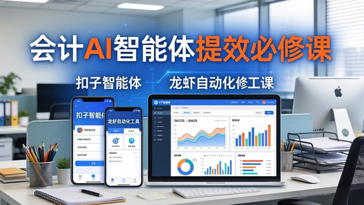 财务会计AI智能体提效必修课：扣子智能体+龙虾自动化+报表分析，一站式提升财务工作效率| 网创圈