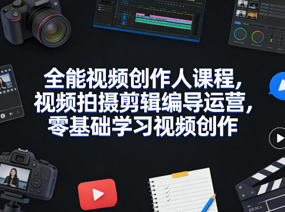 全能视频创作人课程，视频拍摄剪辑编导运营，零基础学习视频创作(更新2026年4月)| 网创圈