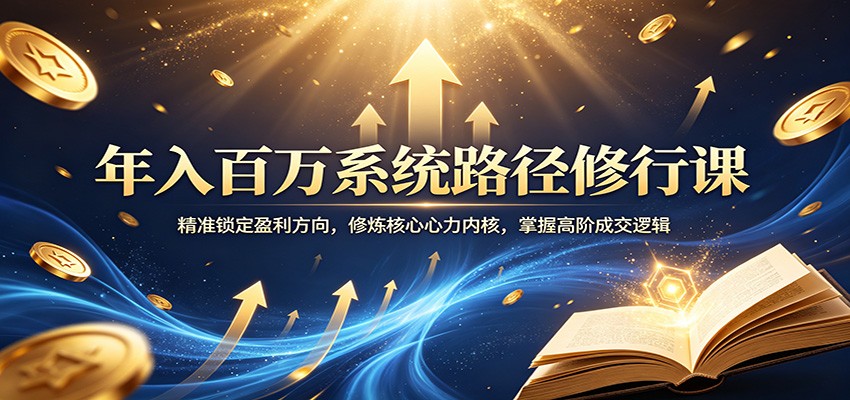年入百万系统路径修行课：精准锁定盈利方向，修炼核心心力内核，掌握高阶成交逻辑| 网创圈