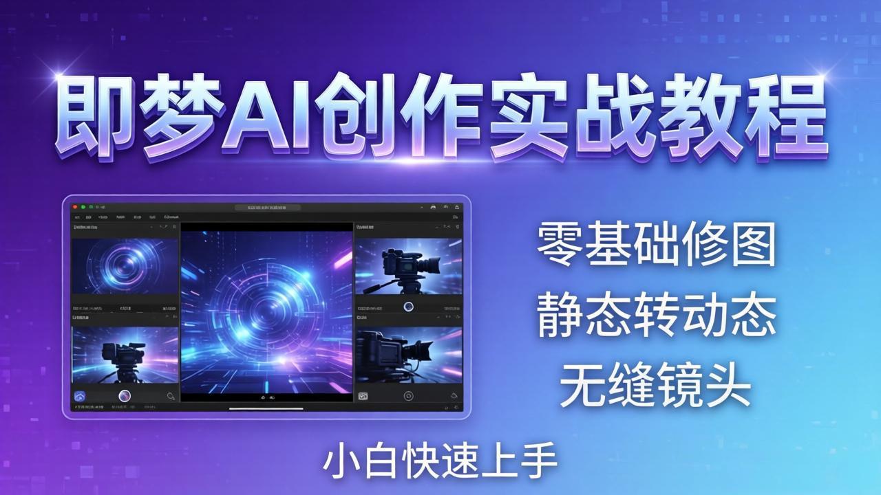 即梦AI创作实战教程，从零基础修图到AI导演，实战教学静态转动态+无缝镜头，小白快速上手| 网创圈