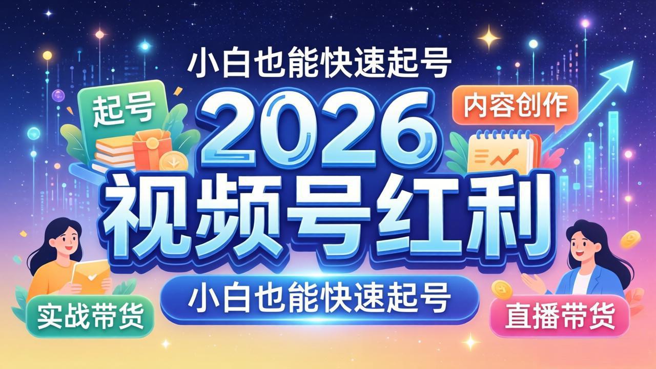 2026视频号红利实战营，大佬亲授起号、内容、直播、IP、投流、私域、矩阵全套落地打法| 网创圈