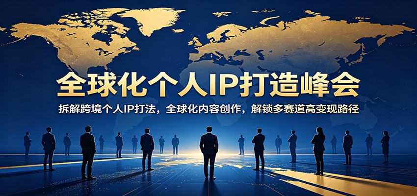 全球化个人IP打造峰会：拆解跨境个人IP打法，全球化内容创作，解锁多赛道高变现路径| 网创圈
