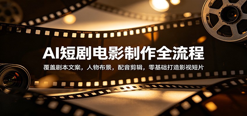 AI短剧电影制作全流程：覆盖剧本文案，人物布景，配音剪辑，零基础打造影视短片| 网创圈