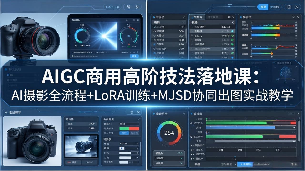 AIGC商用高阶技法落地课：AI摄影全流程+LoRA训练+MJSD协同出图实战教学| 网创圈