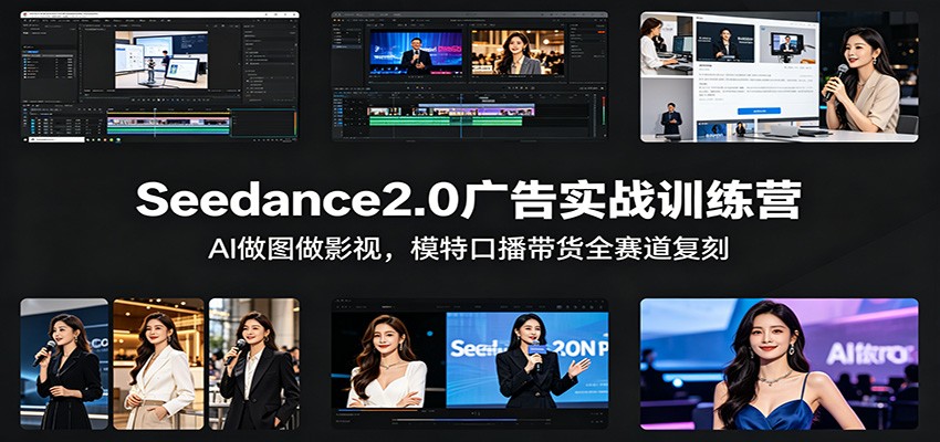 Seedance2.0广告实战训练营：AI做图做影视，模特口播带货全赛道复刻| 网创圈