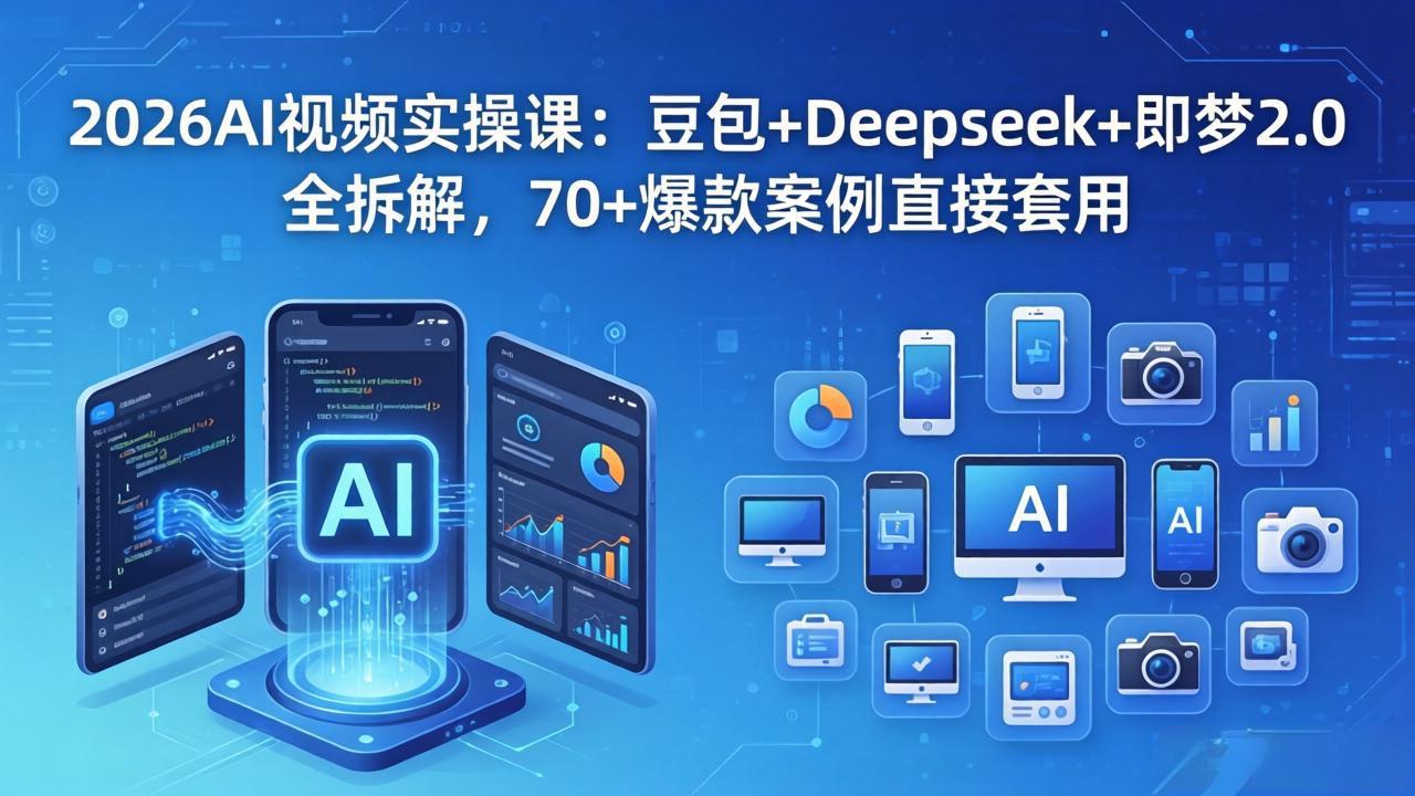 2026AI视频实操课：豆包+Deepseek+即梦2.0全拆解，70+爆款案例直接套用| 网创圈