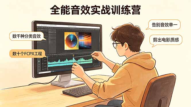 全能音效实战训练营：数千种分类音效+数十个FCPX工程，告别音效单一，剪出电影质感| 网创圈