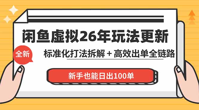 闲鱼虚拟从0到1系统化运营课程：标准化打法拆解 + 高效出单全链路教学，新手也能日出100单| 网创圈