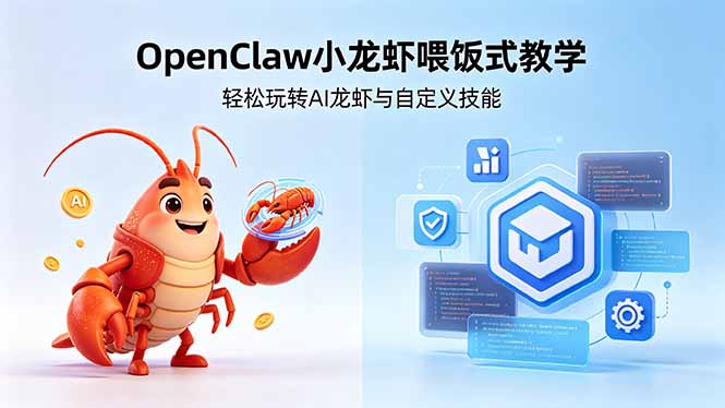 不用懂技术！OpenClaw小龙虾喂饭式教学，轻松玩转AI龙虾与自定义技能| 网创圈