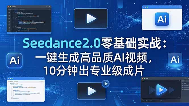 Seedance2.0零基础实战：一键生成高品质AI视频，10分钟出专业级成片| 网创圈