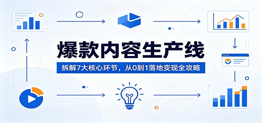 爆款内容生产线：拆解7大核心环节，从0到1落地变现全攻略| 网创圈