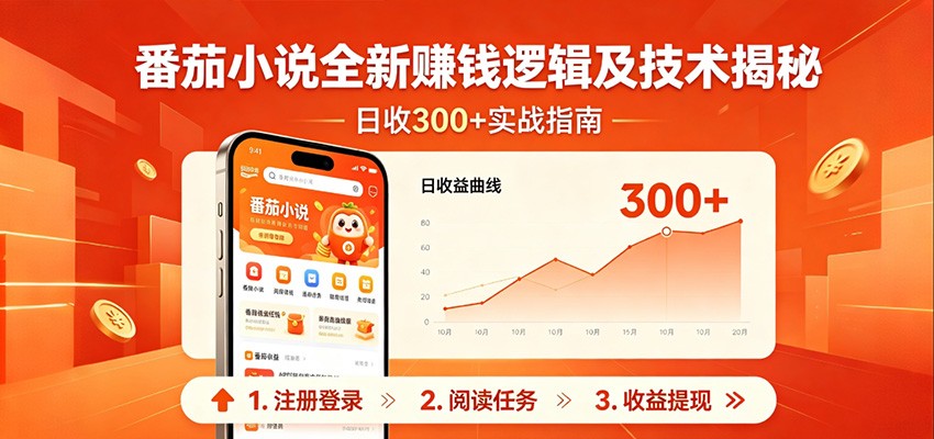番茄小说全新赚钱逻辑及技术日收300+，小白新书皆可做！无脑赚就行了！| 网创圈