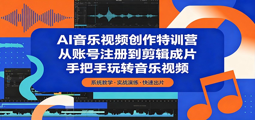 AI音乐视频创作特训营：从账号注册到剪辑成片，手把手玩转音乐视频| 网创圈