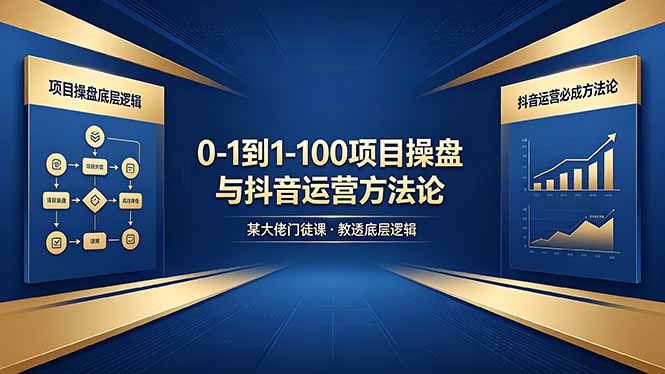 0-1到1-100怎么建？某大佬门徒课教透项目操盘底层逻辑+抖音运营必成方法论| 网创圈