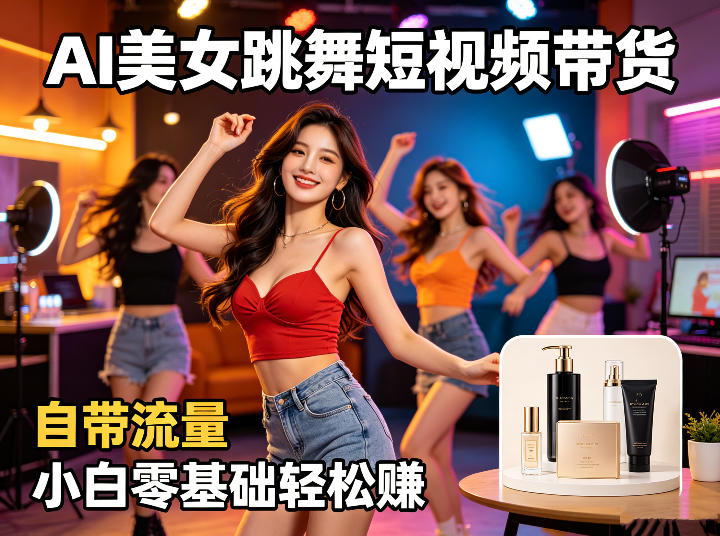 AI美女跳舞短视频带货：自带流量，小白零基础轻松賺，详细拆解| 网创圈