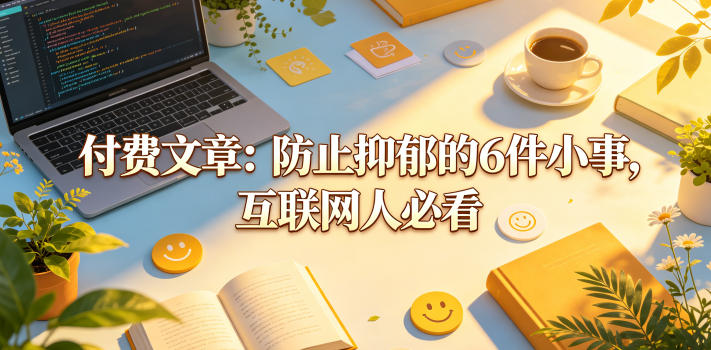 付费文章：防止抑郁的6件小事，互联网人必看！| 网创圈