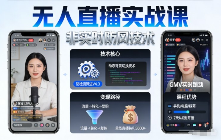 宝子哥无人直播实战课，非实时防风技术，聚焦抖音快手等平台直播带货，轻松开启直播变现之路(更新2026年5月10日)| 网创圈