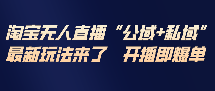 淘宝无人直播最新玩法，包含私域和公域两种玩法| 副业网