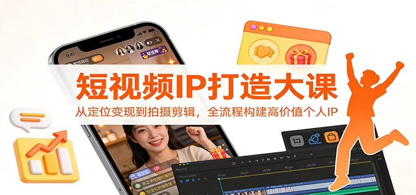 短视频IP打造大课：从定位变现到拍摄剪辑，全流程构建高价值个人IP| 副业网