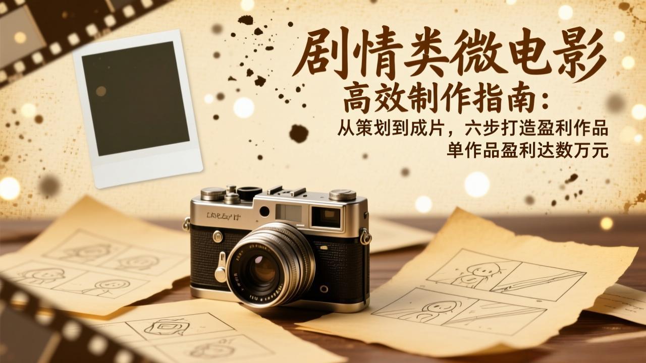 剧情类微电影高效制作指南：从策划到成片，六步打造盈利作品，单作品盈利达数万元| 副业网