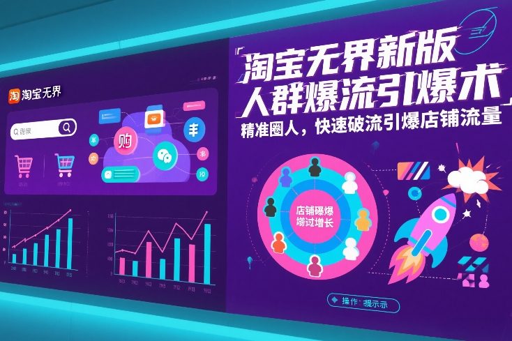 淘宝无界新版人群爆流引爆术，精准圈人，快速破流引爆店铺流量| 副业网
