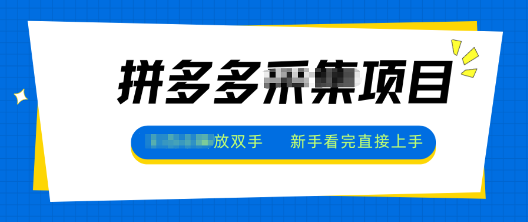 拼多多电商采集，一小时50+，操作简单，零投资| 副业网