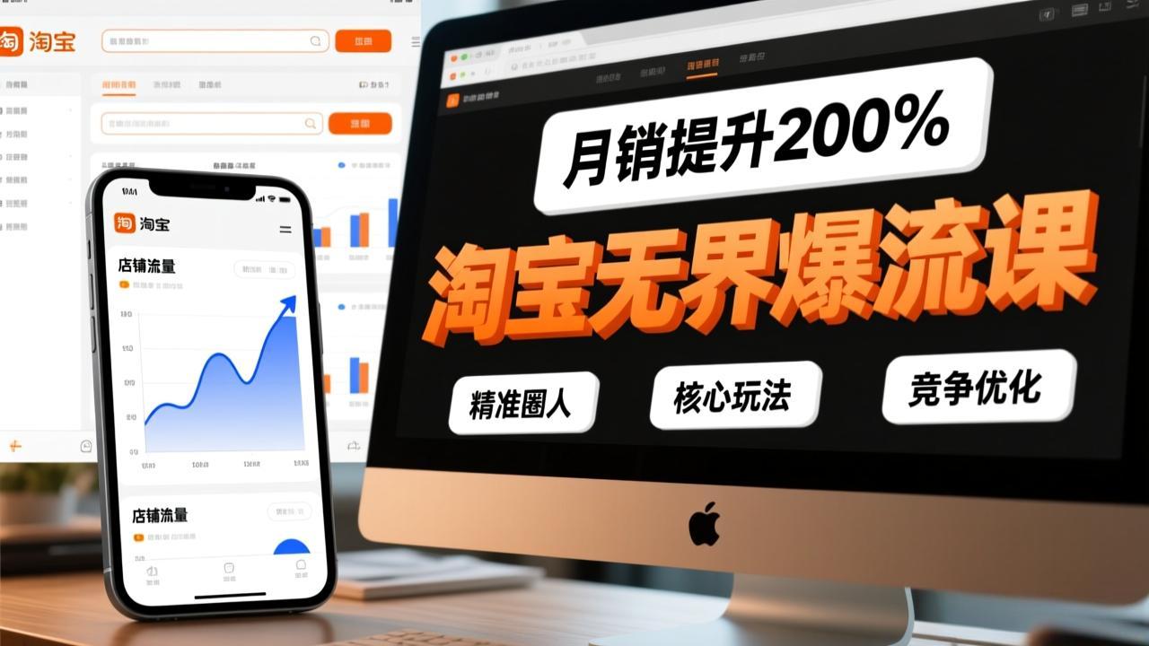 淘宝无界爆流课，精准圈人、核心玩法、竞争优化，快速引爆店铺流量，月销提升200%| 副业网