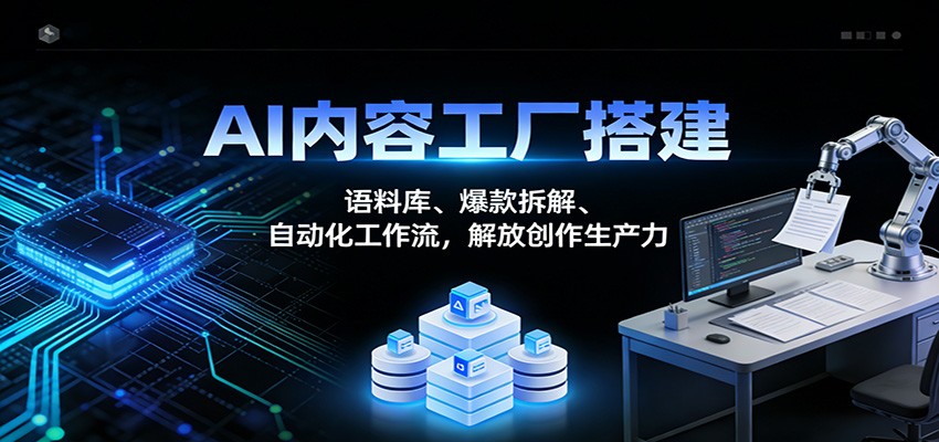 AI内容工厂搭建：语料库、爆款拆解、自动化工作流，解放创作生产力| 副业网